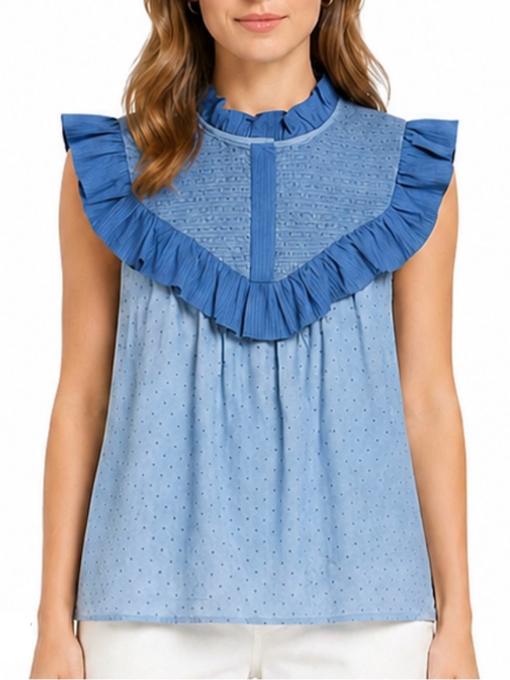 RACHEL ZOE Blue Sleeveless Blouse US 0